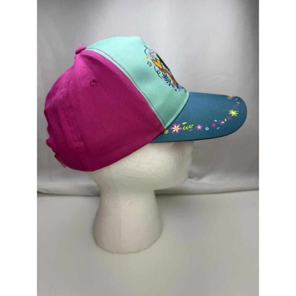 Disney Encanto Mirabel Hat Cap Strap Back Kids One Size Aqua Pink Floral Movie - Picture 4 of 7